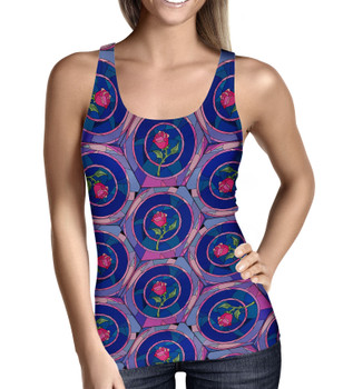 Women's Tank Top - Stained Glass Rose Belle Princess Inspired