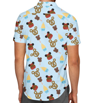 Men's Button Down Short Sleeve Shirt - Snack Goals Disney Parks Inspired