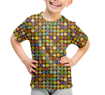 Youth Cotton Blend T-Shirt - Wilderness Explorer Badges Up Inspired