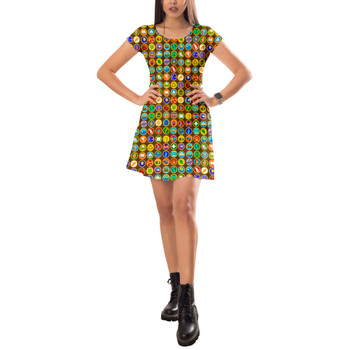 Short Sleeve Dress - Wilderness Explorer Badges Up Inspired