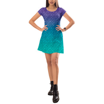 Short Sleeve Dress - Ariel Mermaid Inspired