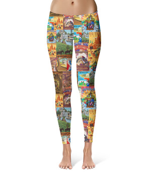 Sport Leggings - Frontierland Vintage Attraction Posters