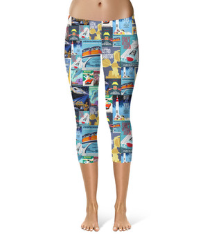 Sport Capri Leggings - Tomorrowland Vintage Attraction Posters