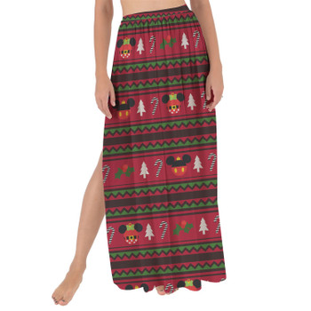 Maxi Sarong Skirt - Christmas Mickey & Minnie Sweater Pattern