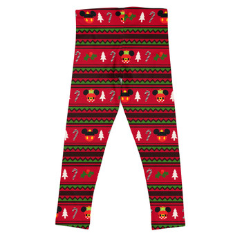 Girls' Leggings - Christmas Mickey & Minnie Sweater Pattern