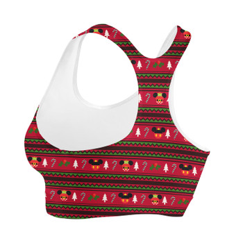 Sports Bra - Christmas Mickey & Minnie Sweater Pattern