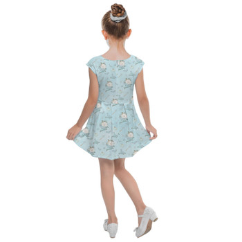 Girls Cap Sleeve Pleated Dress - Glass Slipper Cinderella Inspired