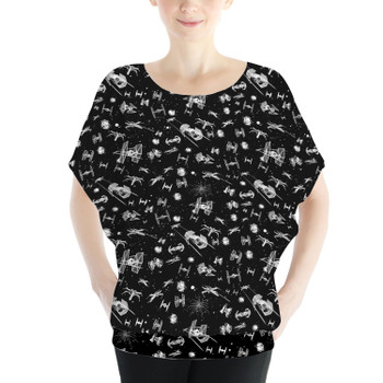 Batwing Chiffon Top - Space Ship Battle Star Wars Inspired