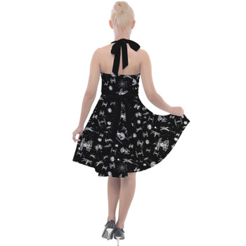 Halter Vintage Style Dress - Space Ship Battle Star Wars Inspired