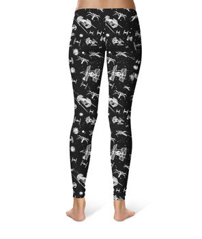 Sport Leggings - Space Ship Battle Star Wars Inspired