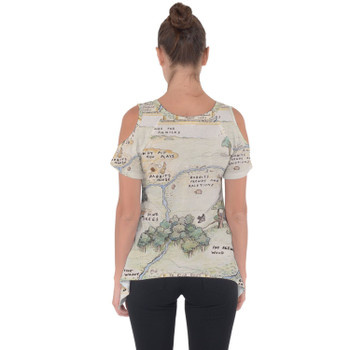 Cold Shoulder Tunic Top - Hundred Acre Wood Map Winnie The Pooh Inspired