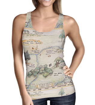 Women's Tank Top - Hundred Acre Wood Map Winnie The Pooh Inspired