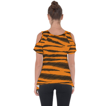 Cold Shoulder Tunic Top - Tigger Stripes Winnie The Pooh Inspired