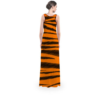 Flared Maxi Dress - Tigger Stripes Winnie The Pooh Inspired