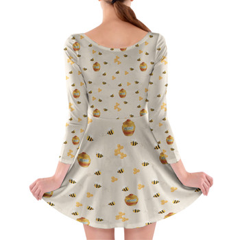 Longsleeve Skater Dress - Hunny Pots Winnie The Pooh Inspired