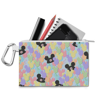 Canvas Zip Pouch - Pastel Mickey Ears Balloons Disney Inspired