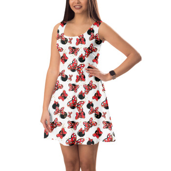 Sleeveless Flared Dress - Minnie Bows and Mouse Ears