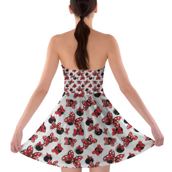 Sweetheart Strapless Skater Dress - Minnie Bows and Mouse Ears