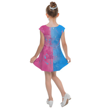 Girls Cap Sleeve Pleated Dress - Pink or Blue Sleeping Beauty Inspired