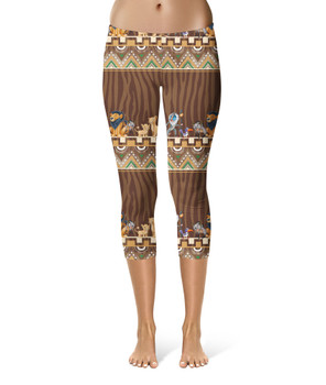 Sport Capri Leggings - Tribal Stripes Lion King Inspired