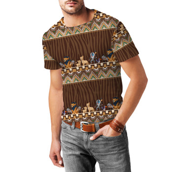 Men's Cotton Blend T-Shirt - Tribal Stripes Lion King Inspired