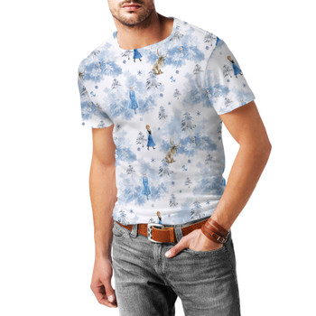 Men's Cotton Blend T-Shirt - Winter Landscape Frozen Inspired