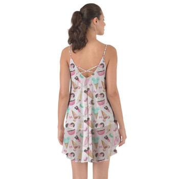 Beach Cover Up Dress - Mouse Ears Snacks in Pastel Watercolor