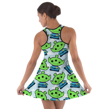 Cotton Racerback Dress - Little Green Aliens Toy Story Inspired