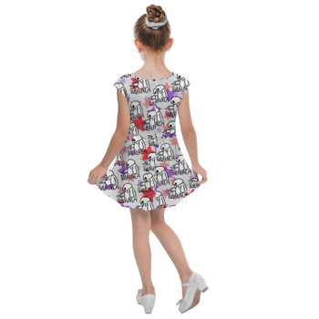 Girls Cap Sleeve Pleated Dress - Baymax Balala Big Hero 6 Inspired