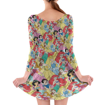 Longsleeve Skater Dress - Princess Sketches