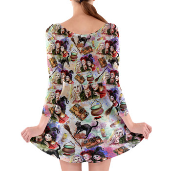 Longsleeve Skater Dress - Hocus Pocus Halloween Inspired