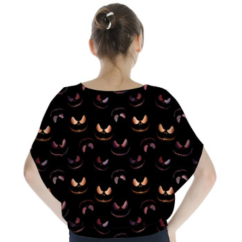 Batwing Chiffon Top - Pumpkin King Halloween Inspired