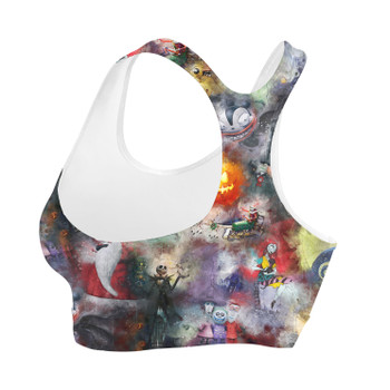 Sports Bra - Watercolor Nightmare Before Christmas