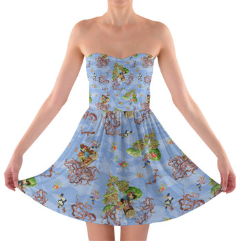 Sweetheart Strapless Skater Dress - Briar Patch Splash