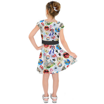 Girls Short Sleeve Skater Dress - A Universal Adventure