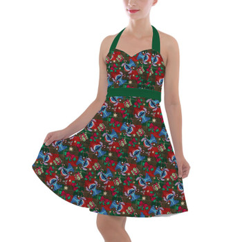 Halter Vintage Style Dress - Happy Stitch Christmas