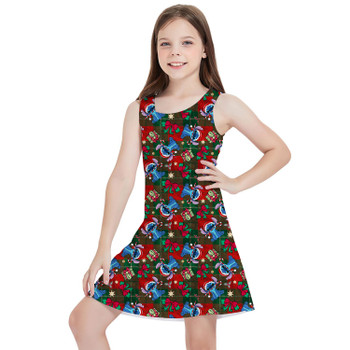 Girls Sleeveless Dress - Happy Stitch Christmas