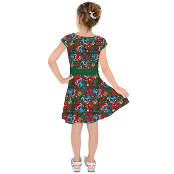 Girls Short Sleeve Skater Dress - Happy Stitch Christmas