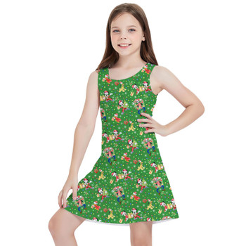 Girls Sleeveless Dress - Mickey & Friends Celebrate Christmas