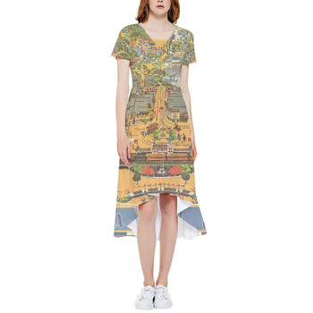 High Low Midi Dress - Disneyland Vintage Map