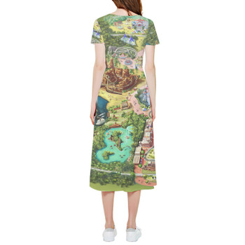 High Low Midi Dress - Disneyland Colorful Map