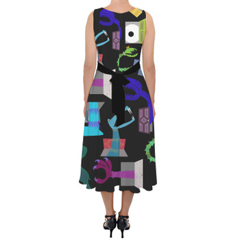 Belted Chiffon Midi Dress - Monsters in Closets