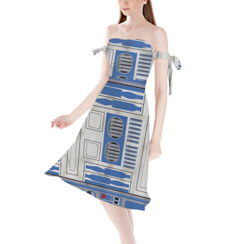 Strapless Bardot Midi Dress - Little Blue Droid