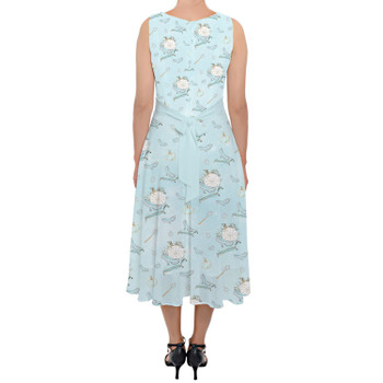 Belted Chiffon Midi Dress - Glass Slipper Cinderella Inspired