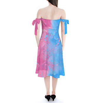 Strapless Bardot Midi Dress - Pink or Blue Sleeping Beauty Inspired