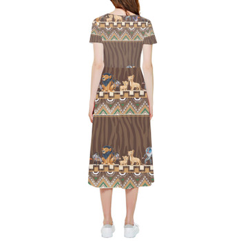 High Low Midi Dress - Tribal Stripes Lion King Inspired