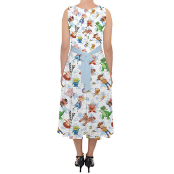 Belted Chiffon Midi Dress - Toy Story Friends