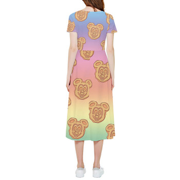 High Low Midi Dress - Mickey Waffles Rainbow