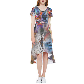 High Low Midi Dress - Watercolor Villains