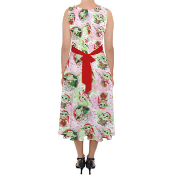 Belted Chiffon Midi Dress - The Asset Does Christmas